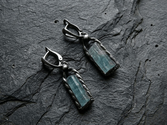 Серьги с аквамарином Берег сирен — изображение 4