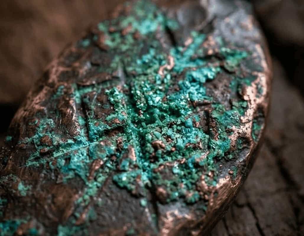 Медь окисляется и зеленеет со временем