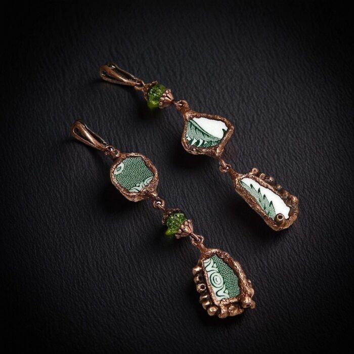 Серьги из антикварного фарфора — изображение 3