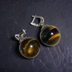 Серьги с тигровым глазом Медовый закат — изображение 2