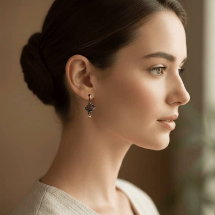 Серьги с красным корундом — изображение 5