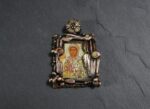 Икона Матроны Московской в медной оправе с турмалином спереди