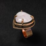 Кольцо с розовым кварцем Нежное сердце — изображение 3
