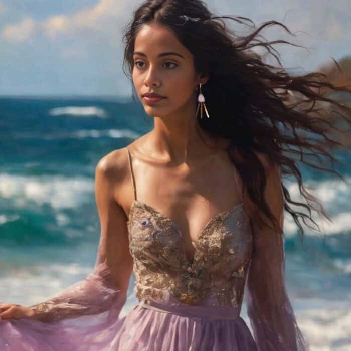 Серьги с розовым кварцем — изображение 5