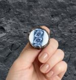 Кольцо фрагмент винтажного фарфора Орнамент — изображение 6