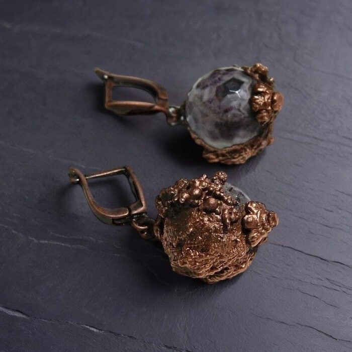 Серьги с аметистом Ритм недр — изображение 4