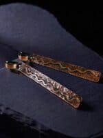 Серьги из меди Золотистые меандры — изображение 3