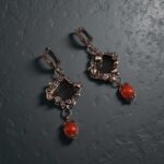 Серьги с зеркалом и сердоликом Зеркальный страж — изображение 2