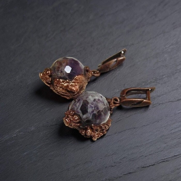 Серьги с аметистом Ритм недр — изображение 3