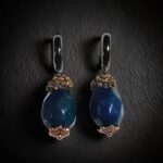 Серьги с синим корундом — изображение 2