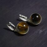 Серьги с тигровым глазом Медовый закат — изображение 3
