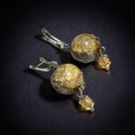 Серьги с сахарным кварцем Застывшее солнце — изображение 3