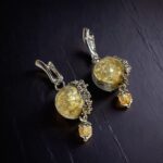 Серьги с сахарным кварцем Застывшее солнце — изображение 4