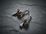 Серьги с гранатом из меди с серебрением — изображение 3